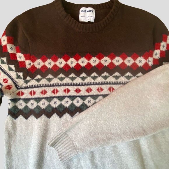 Old Navy Mens Cotton Blend Soft Knit Crew Neck Cabin Outdoor Sweater- Sz-L - Picture 1 of 14